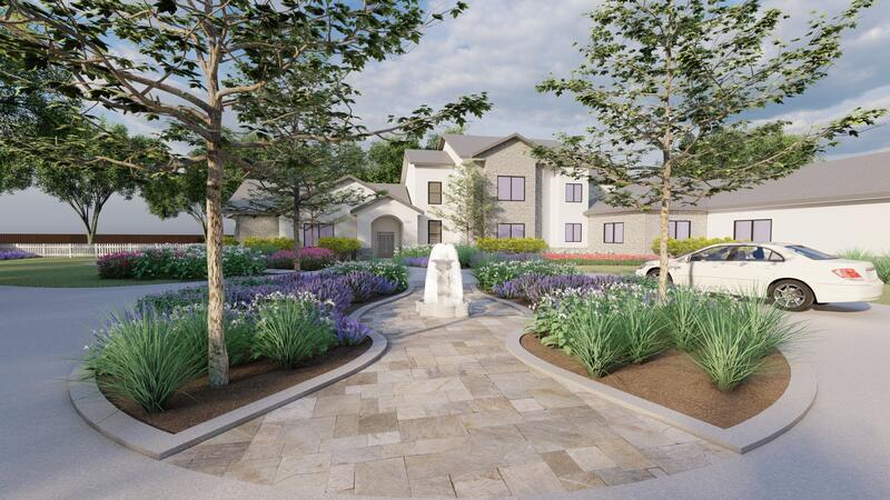 3d rendering of a backyard design