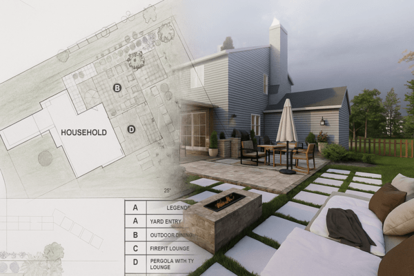 3D landscape design rendering transformation